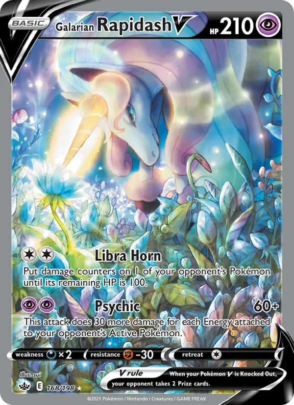 Galarian Rapidash V Holo 168/198 Chilling Reign Pokémon Card