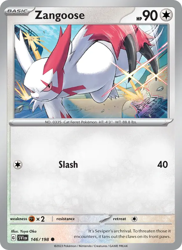 Zangoose Non-Foil 146/198 Scarlet & Violet Pokémon Card