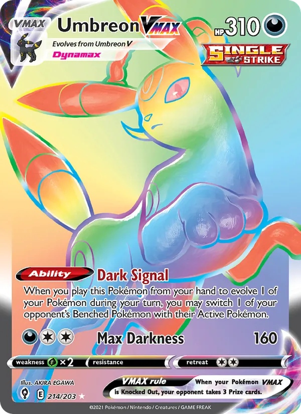 Umbreon VMAX Holo 214/203 Evolving Skies Pokémon Card
