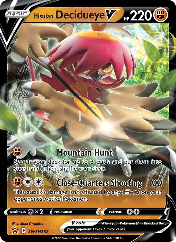 Hisuian Decidueye V Holo WH238/307 SWSH Black Star Promos Pokémon Card