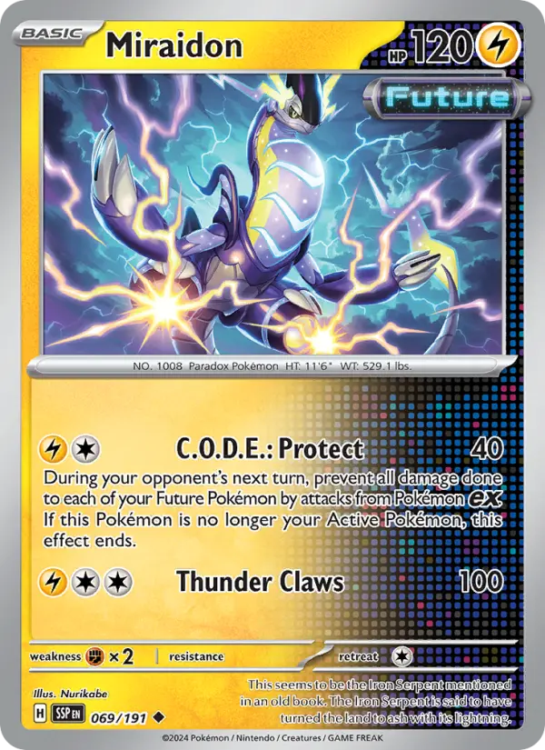 Miraidon Reverse Holo 069/191 Surging Sparks Pokémon Card