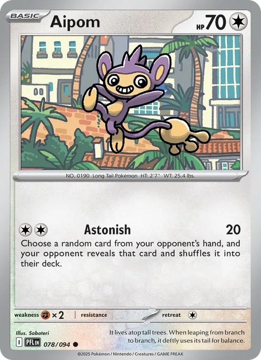 Aipom Non-Holo 078/94 Phantasmal Flames Pokémon Card