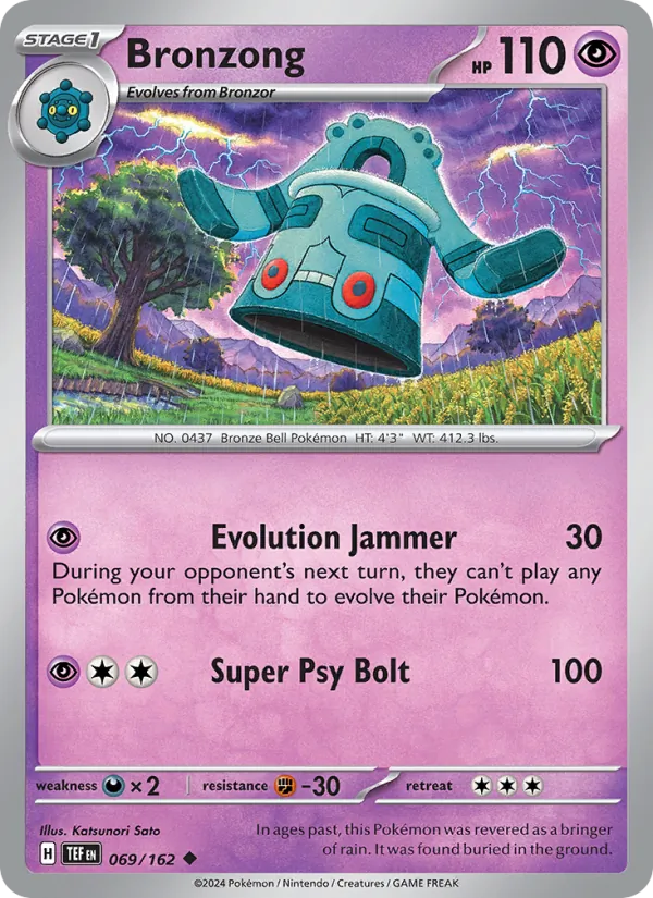 Bronzong Normal 069/162 Temporal Forces Pokémon Card