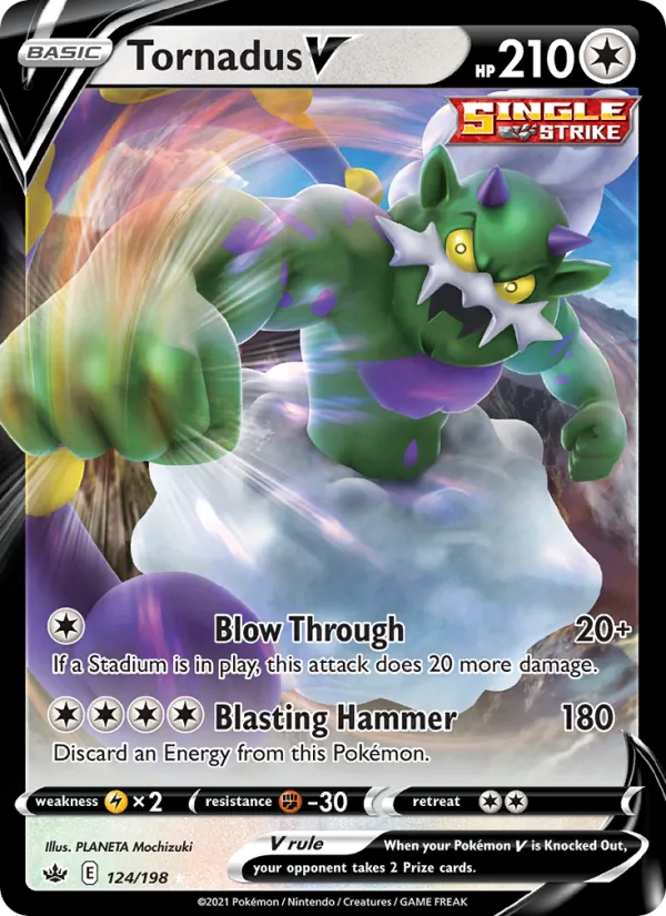 Tornadus V Holo 124/198 Chilling Reign Pokémon Card
