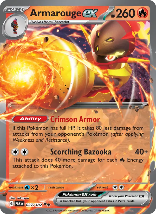 Armarouge ex Holo 027/182 Paradox Rift Pokémon Card