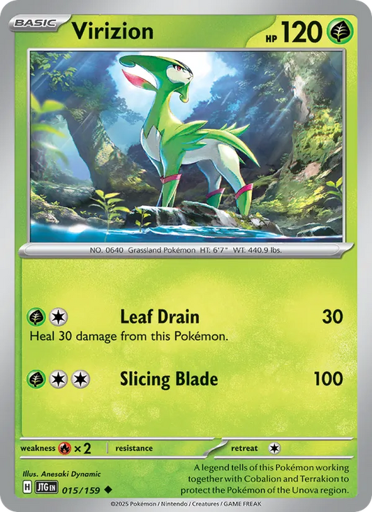 Virizion Normal 015/159 Journey Together Pokémon Card