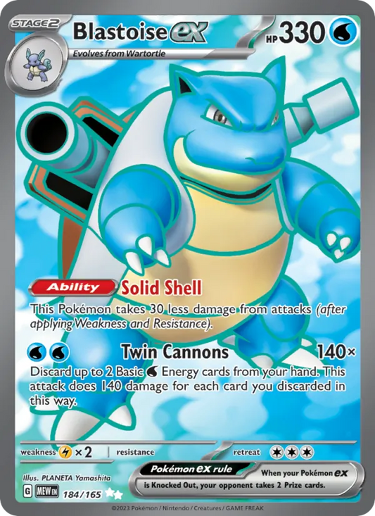 Blastoise ex Holo 184/165 151 Pokémon Card