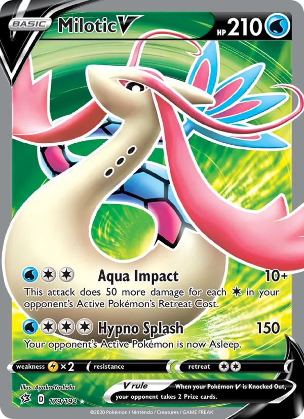 Milotic V Holo 179/192 Rebel Clash Pokémon Card