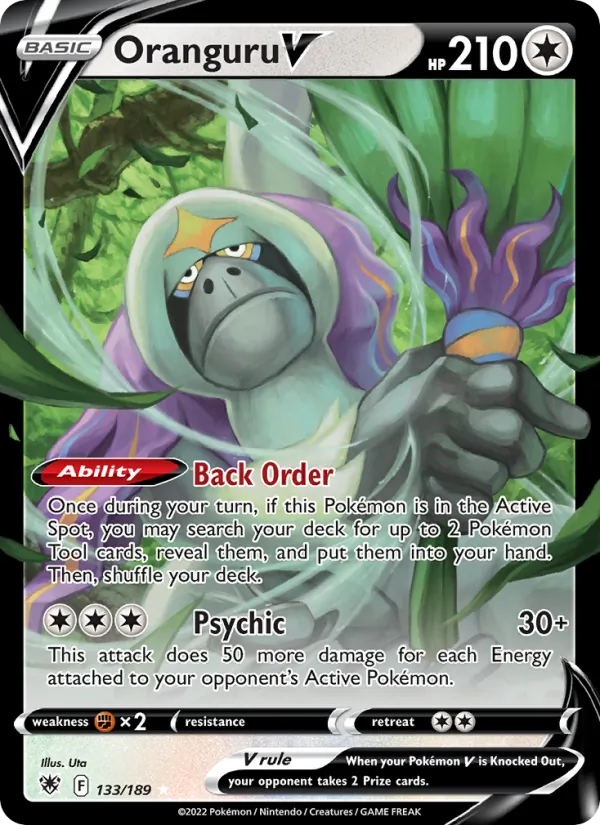 Oranguru V Holo 133/189 Astral Radiance Pokémon Card