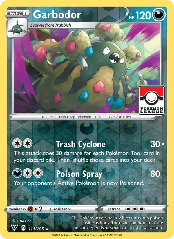 Garbodor Reverse Holo 111/185 Vivid Voltage Pokémon Card