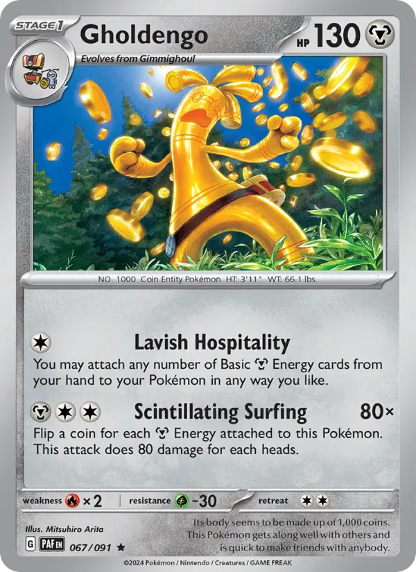 Gholdengo Reverse Holo 067/91 Paldean Fates Pokémon Card