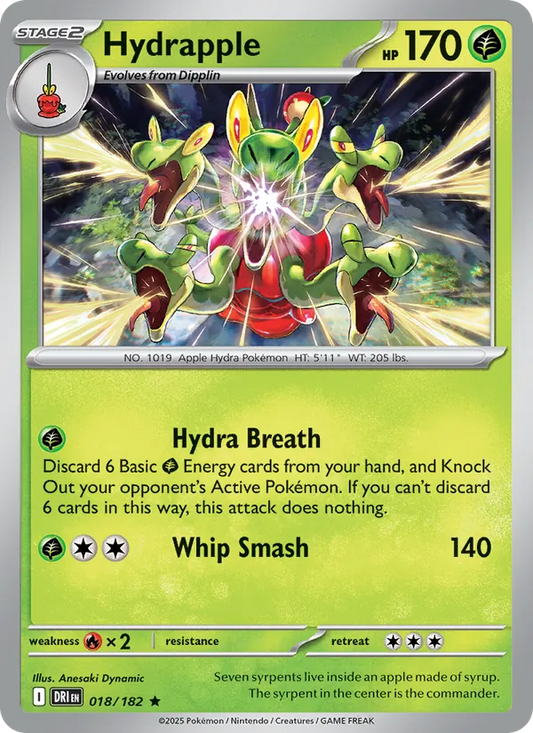 Hydrapple Holo 018/182 Destined Rivals Pokémon Card