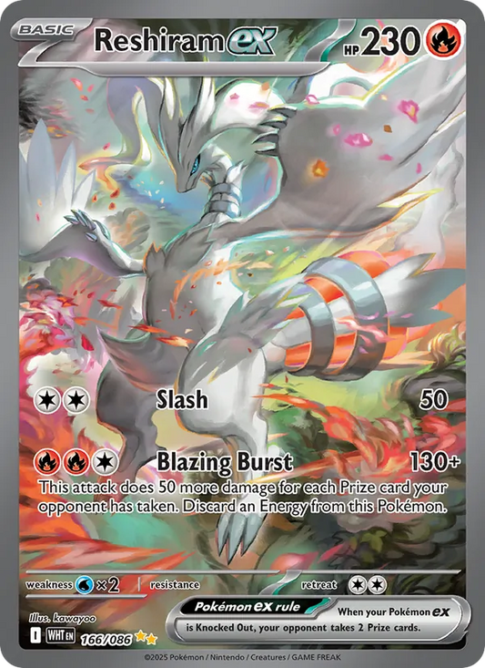 Reshiram ex Holo 166/86 White Flare Pokémon Card