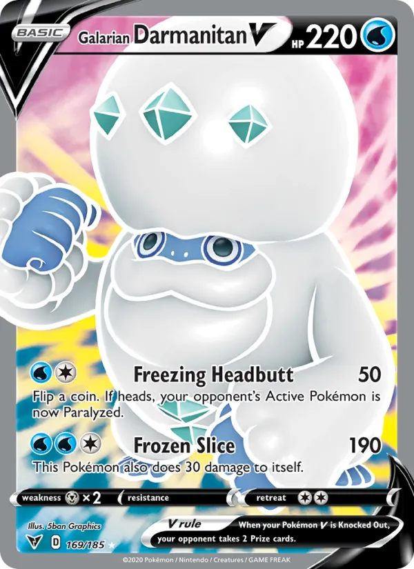 Galarian Darmanitan V Holo 169/185 Vivid Voltage Pokémon Card