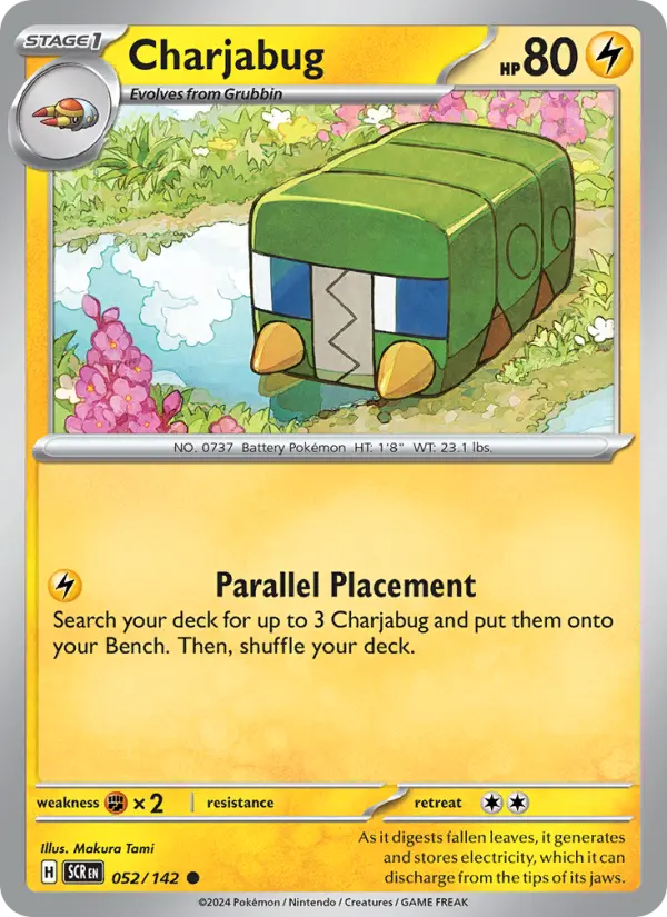 Charjabug Reverse Holo 052/142 Stellar Crown Pokémon Card