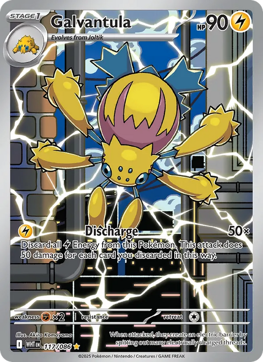 Galvantula Holo 117/86 White Flare Pokémon Card