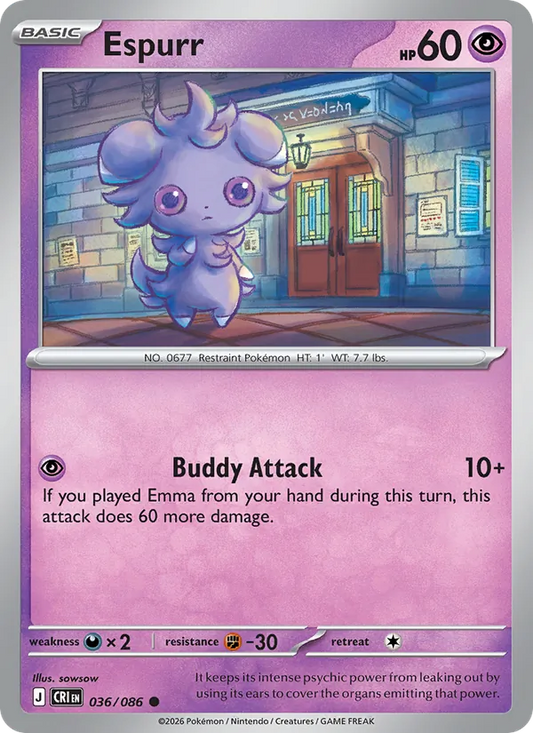 Espurr Normal 036/86 Chaos Rising Pokémon Card