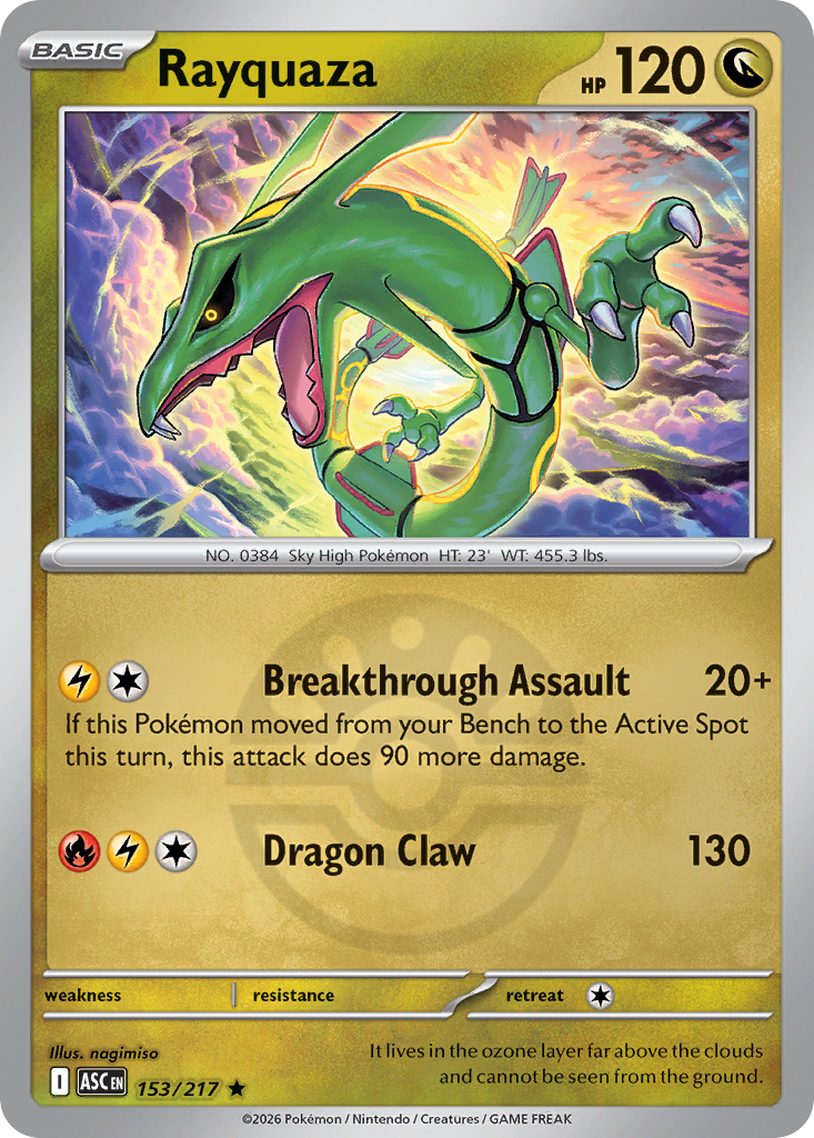 Rayquaza Reverse 153/217 Ascended Heroes Pokémon Card