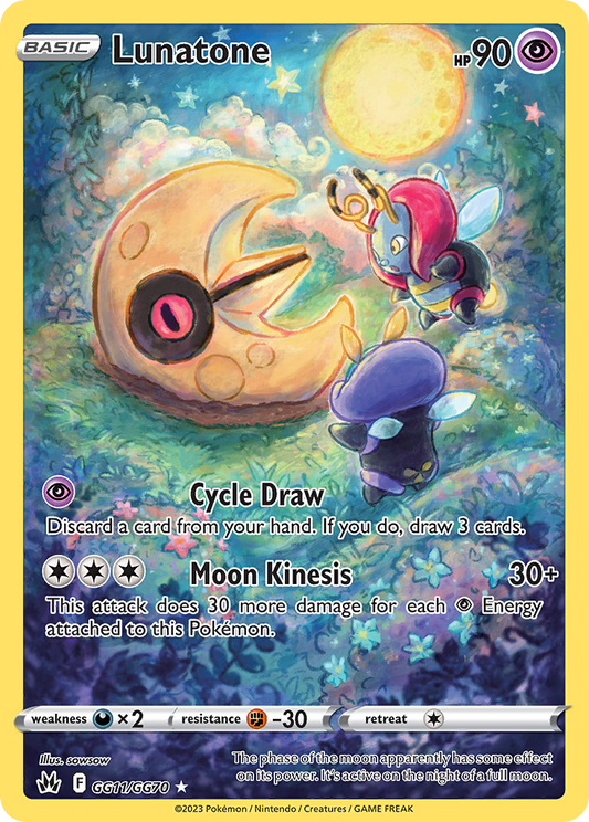 Lunatone Holo 011/70 Crown Zenith Galarian Gallery Pokémon Card