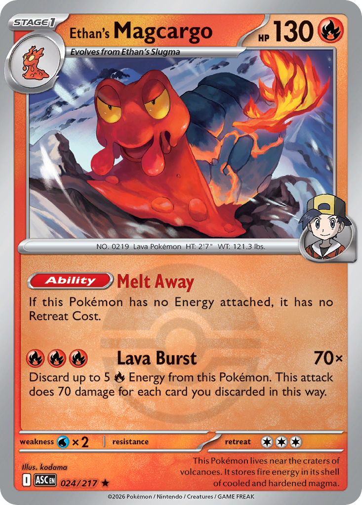 Ethan's Magcargo Reverse 024/217 Ascended Heroes Pokémon Card