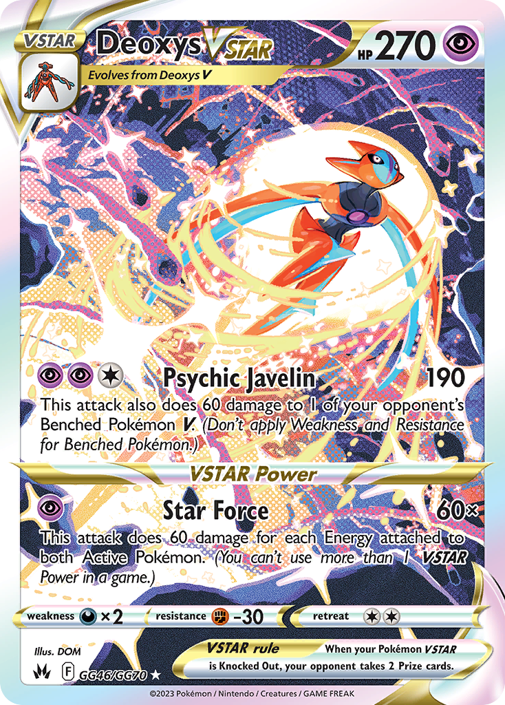 Deoxys VSTAR Holo 046/70 Crown Zenith Galarian Gallery Pokémon Card