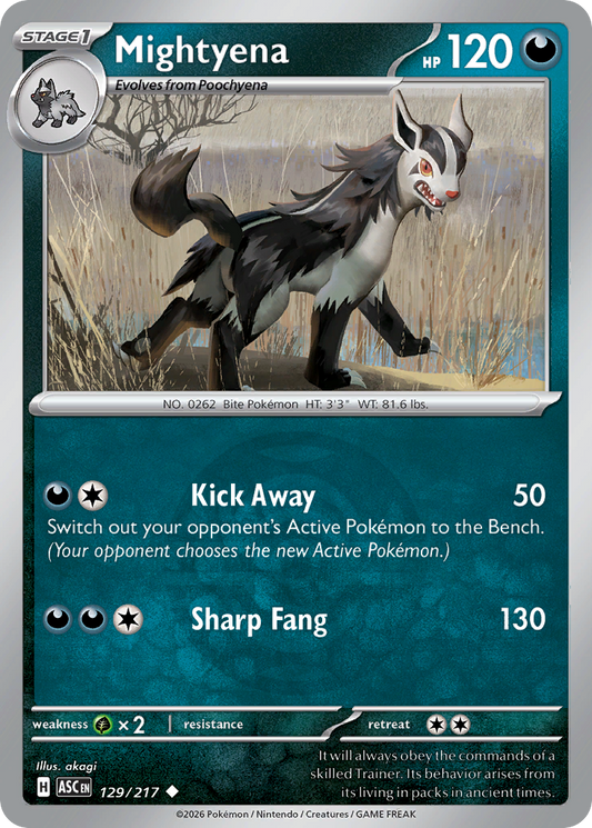 Mightyena Reverse 129/217 Ascended Heroes Pokémon Card