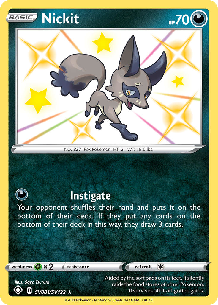 Nickit Holo 081/122 Shining Fates Shiny Vault Pokémon Card