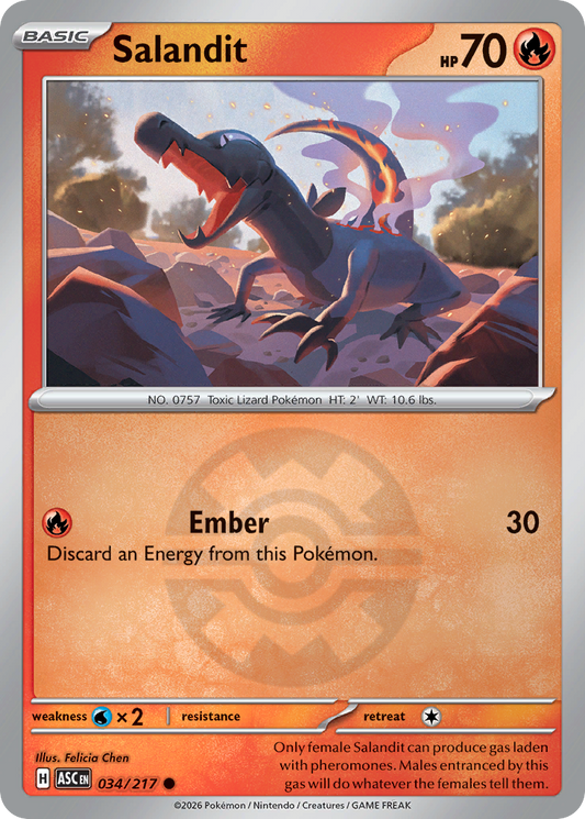 Salandit Reverse 034/217 Ascended Heroes Pokémon Card