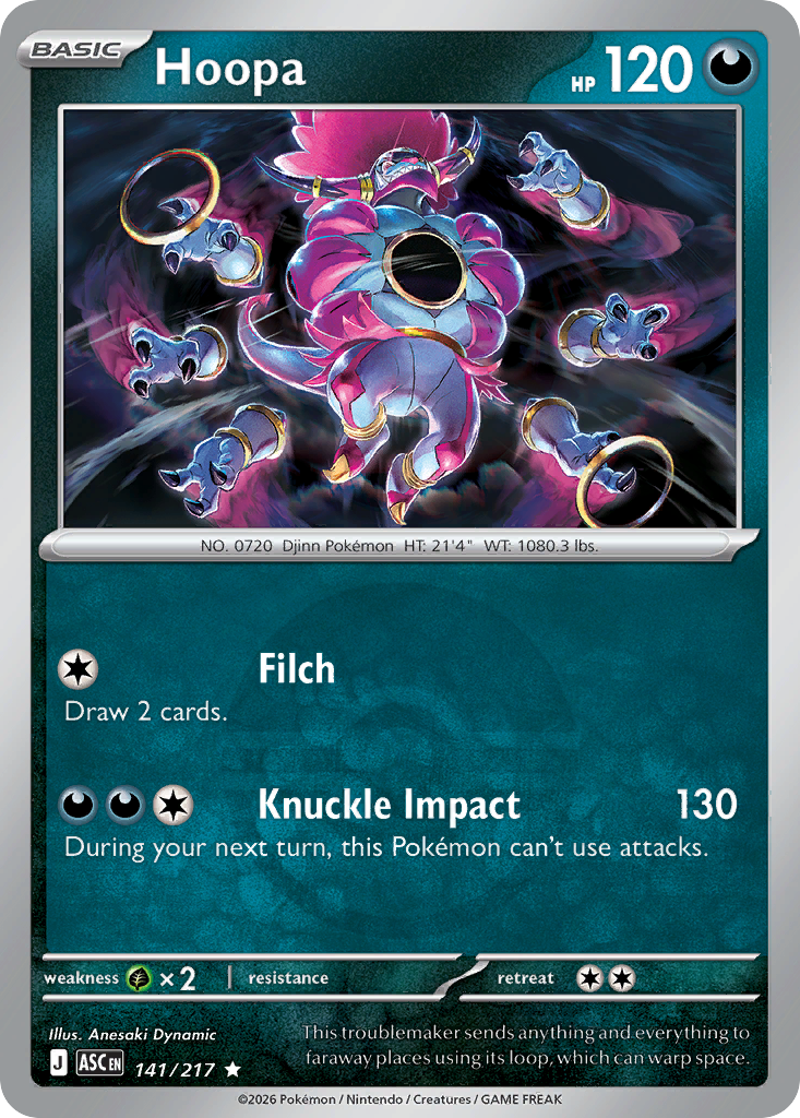 Hoopa Reverse 141/217 Ascended Heroes Pokémon Card