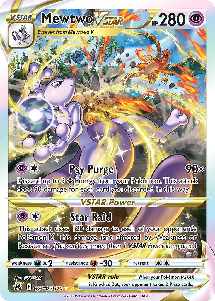 Mewtwo VSTAR Holo 044/70 Crown Zenith Galarian Gallery Pokémon Card