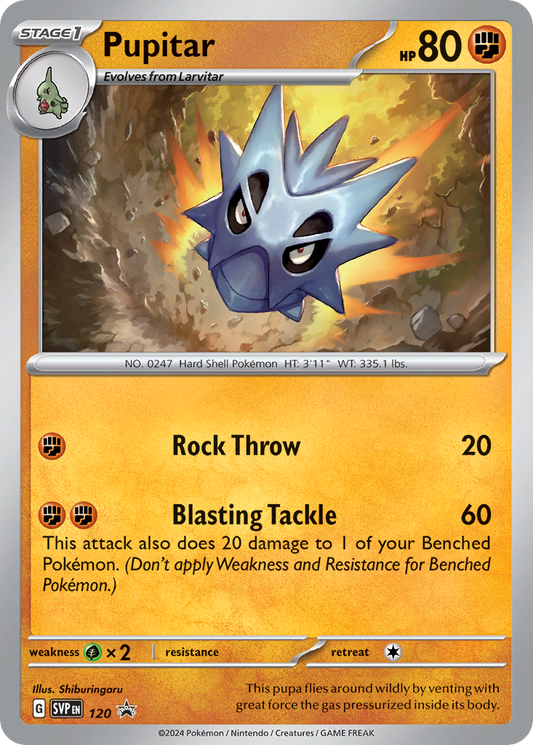 Pupitar Holo 120/225 SVP Black Star Promos Pokémon Card