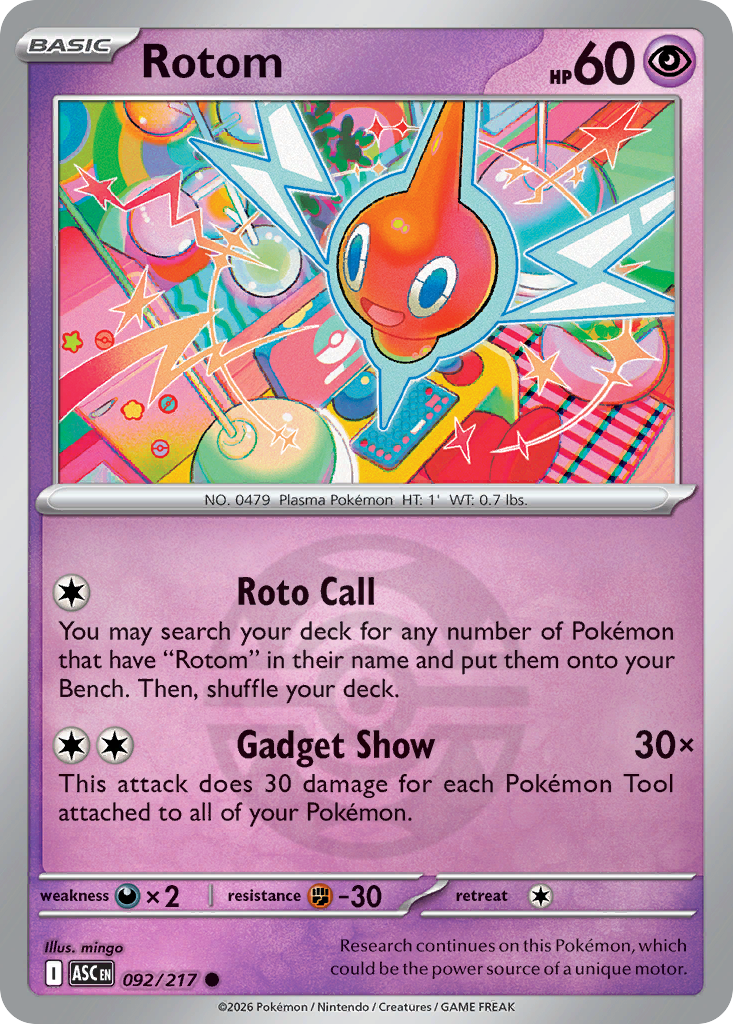 Rotom Reverse 092/217 Ascended Heroes Pokémon Card