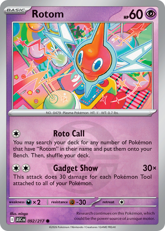 Rotom Reverse 092/217 Ascended Heroes Pokémon Card
