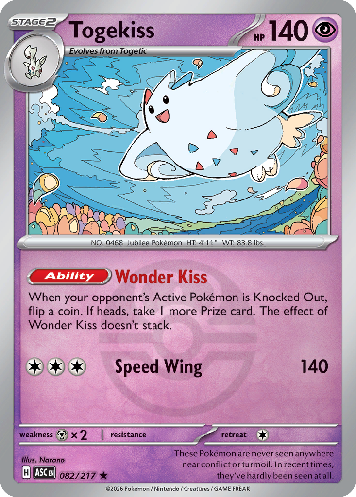 Togekiss Reverse 082/217 Ascended Heroes Pokémon Card