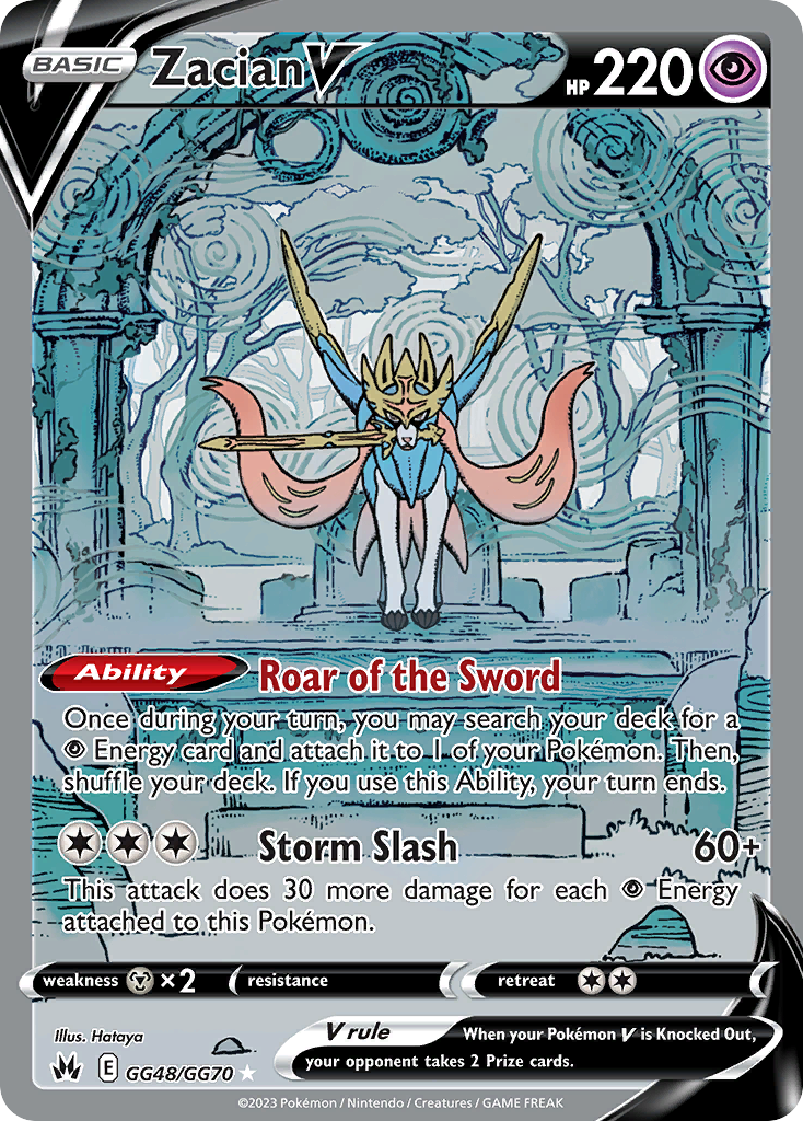 Zacian V Holo 048/70 Crown Zenith Galarian Gallery Pokémon Card