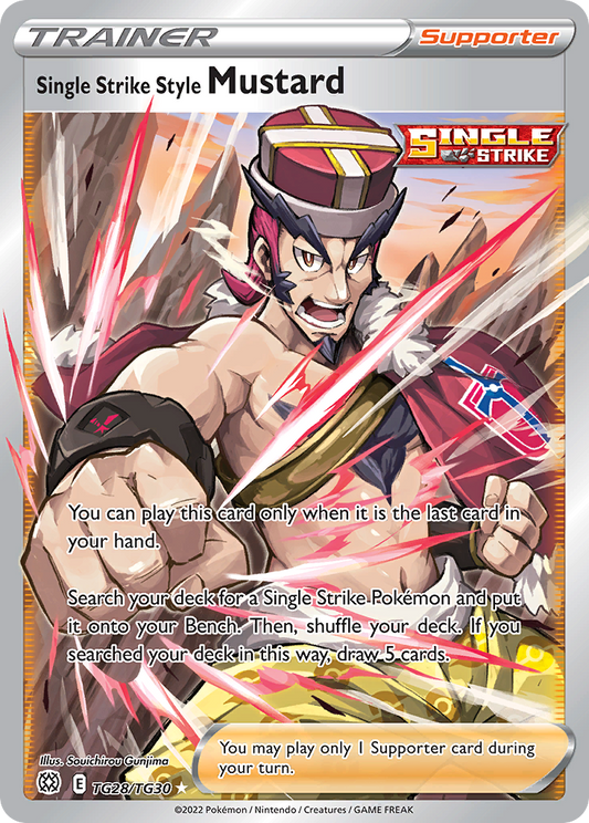 Single Strike Style Mustard Holo 028/30 Brilliant Stars Trainer Gallery Pokémon Card
