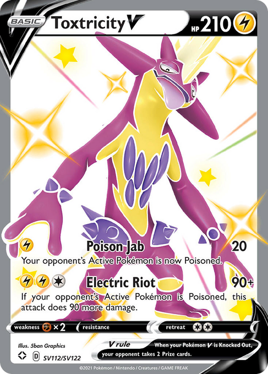 Toxtricity V Holo 112/122 Shining Fates Shiny Vault Pokémon Card