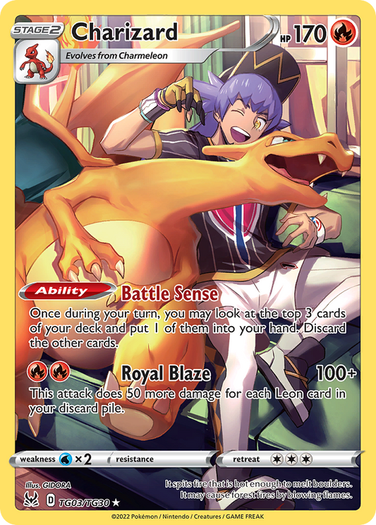 Charizard Holo 003/30 Lost Origin Trainer Gallery Pokémon Card