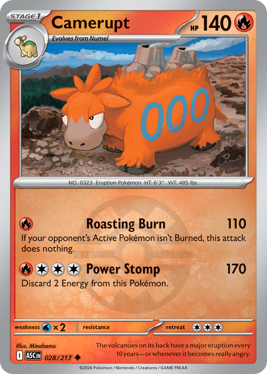 Camerupt Reverse 028/217 Ascended Heroes Pokémon Card