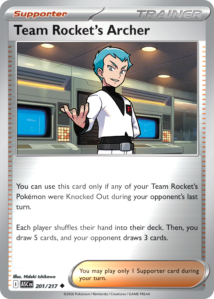 Team Rocket's Archer Reverse 201/217 Ascended Heroes Pokémon Card