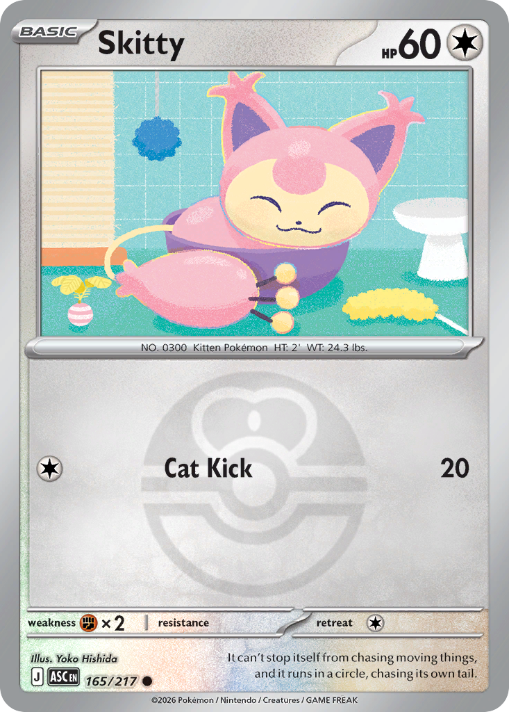 Skitty Reverse 165/217 Ascended Heroes Pokémon Card
