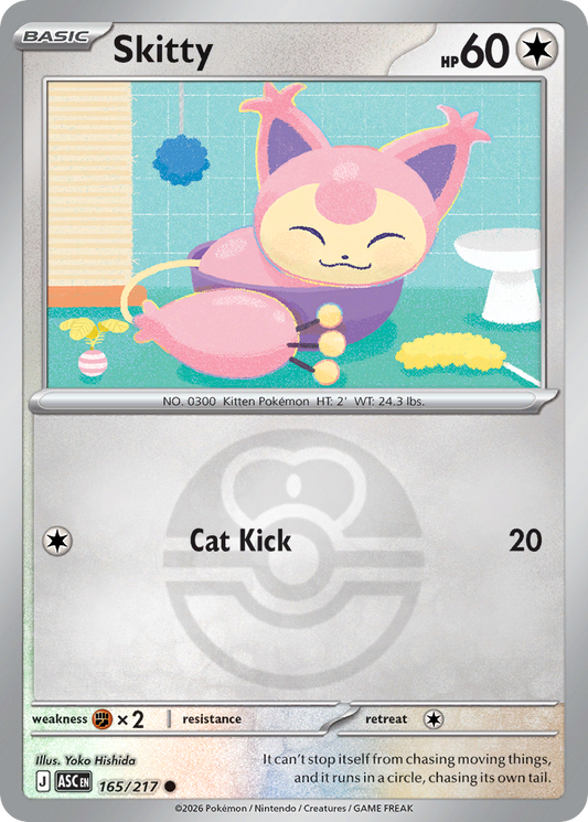 Skitty Reverse 165/217 Ascended Heroes Pokémon Card