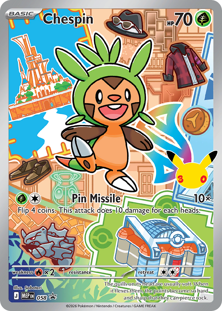 Chespin Holo 058/0 MEP Black Star Promos Pokémon Card