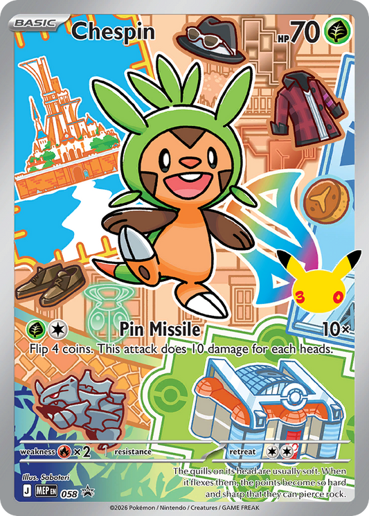 Chespin Holo 058/0 MEP Black Star Promos Pokémon Card