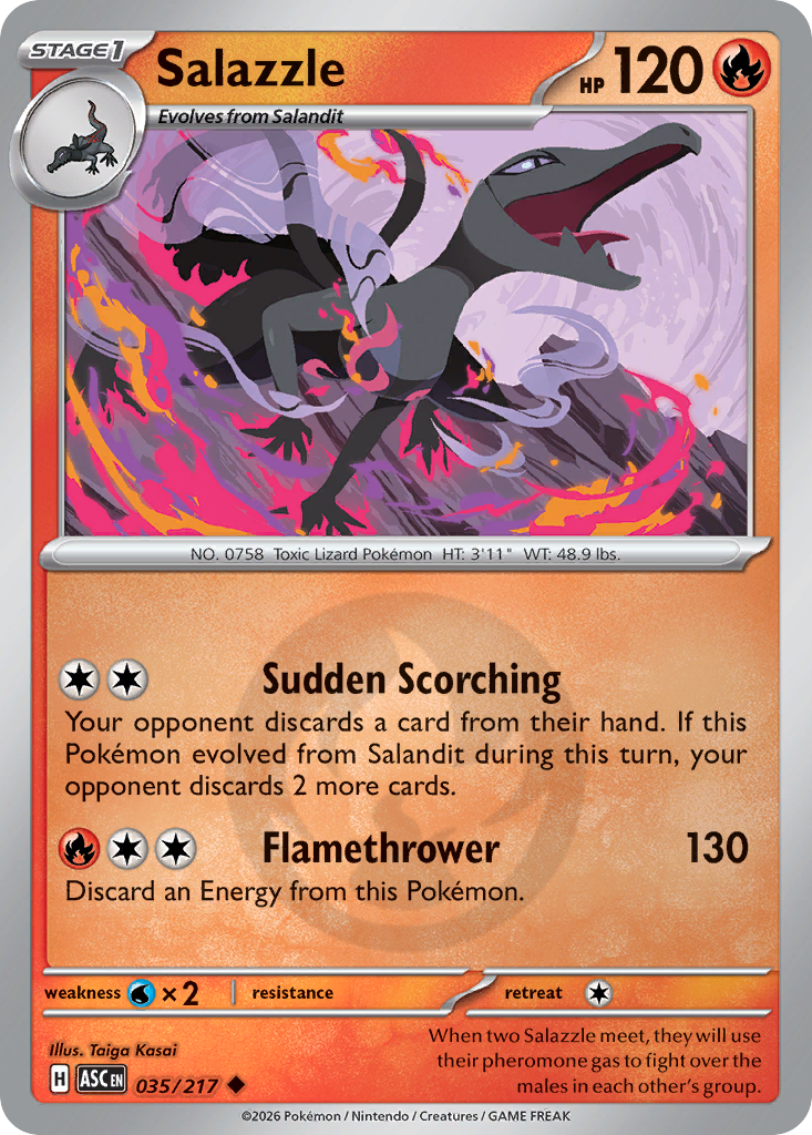 Salazzle Reverse 035/217 Ascended Heroes Pokémon Card