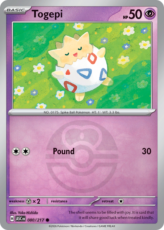 Togepi Reverse 080/217 Ascended Heroes Pokémon Card