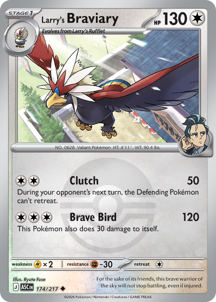 Larry's Braviary Reverse 174/217 Ascended Heroes Pokémon Card