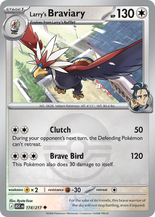 Larry's Braviary Reverse 174/217 Ascended Heroes Pokémon Card