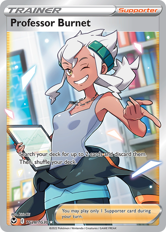 Professor Burnet Holo 026/30 Silver Tempest Trainer Gallery Pokémon Card