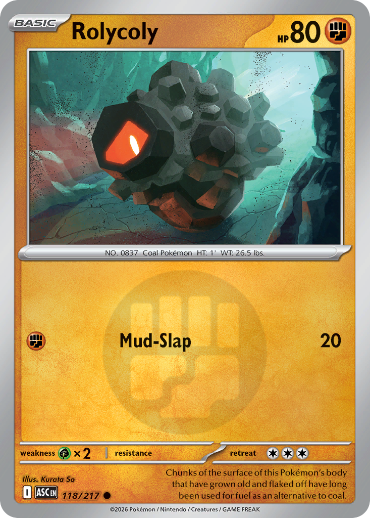 Rolycoly Reverse 118/217 Ascended Heroes Pokémon Card